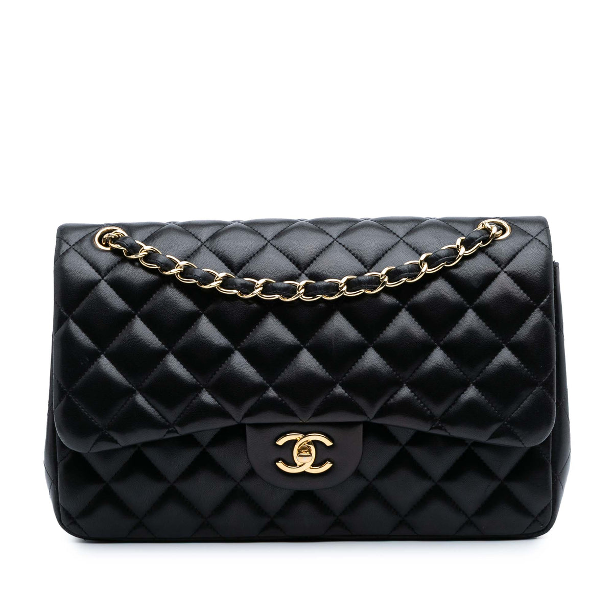 Jumbo Classic Lambskin Double Flap