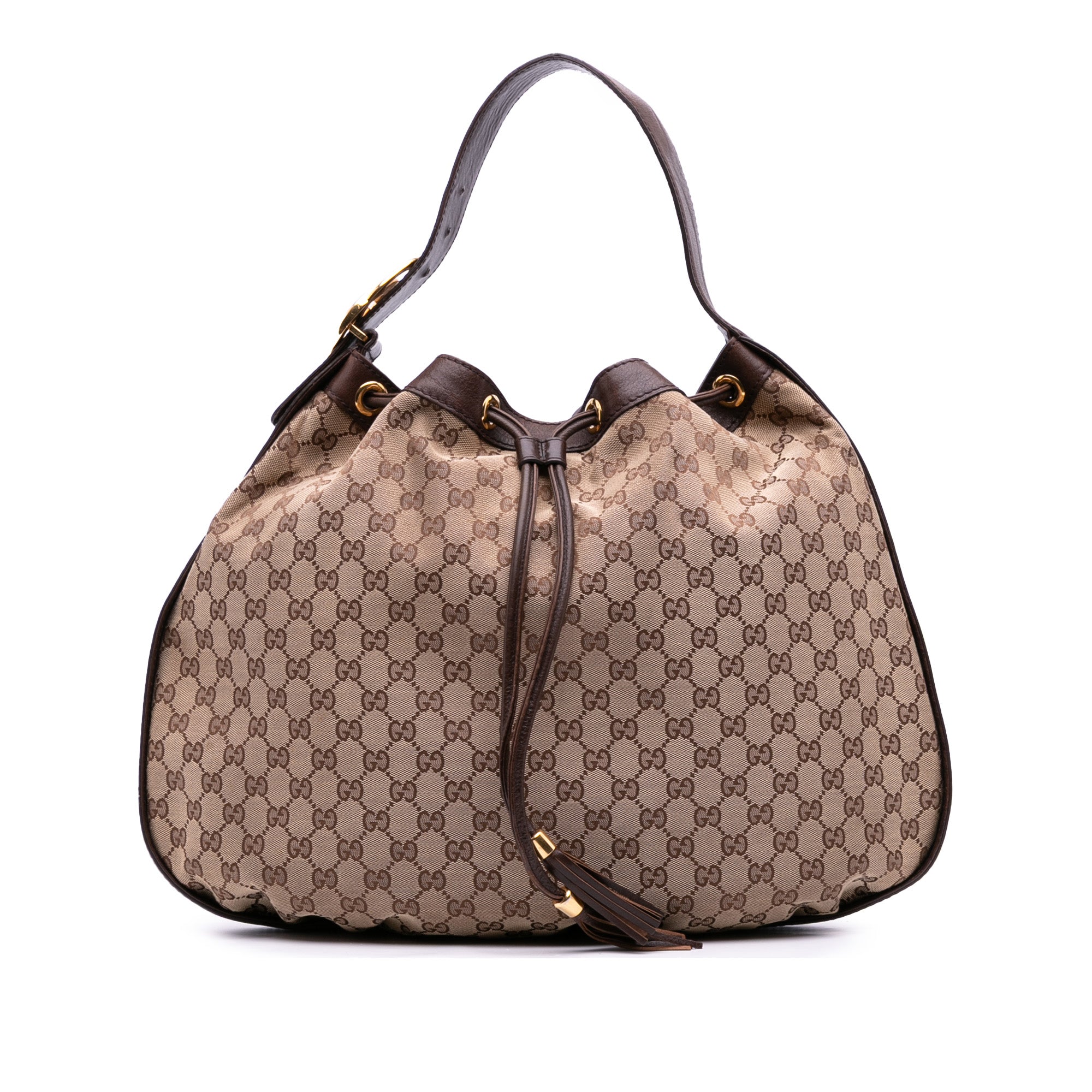 GG Canvas Interlocking Icon Drawstring Hobo