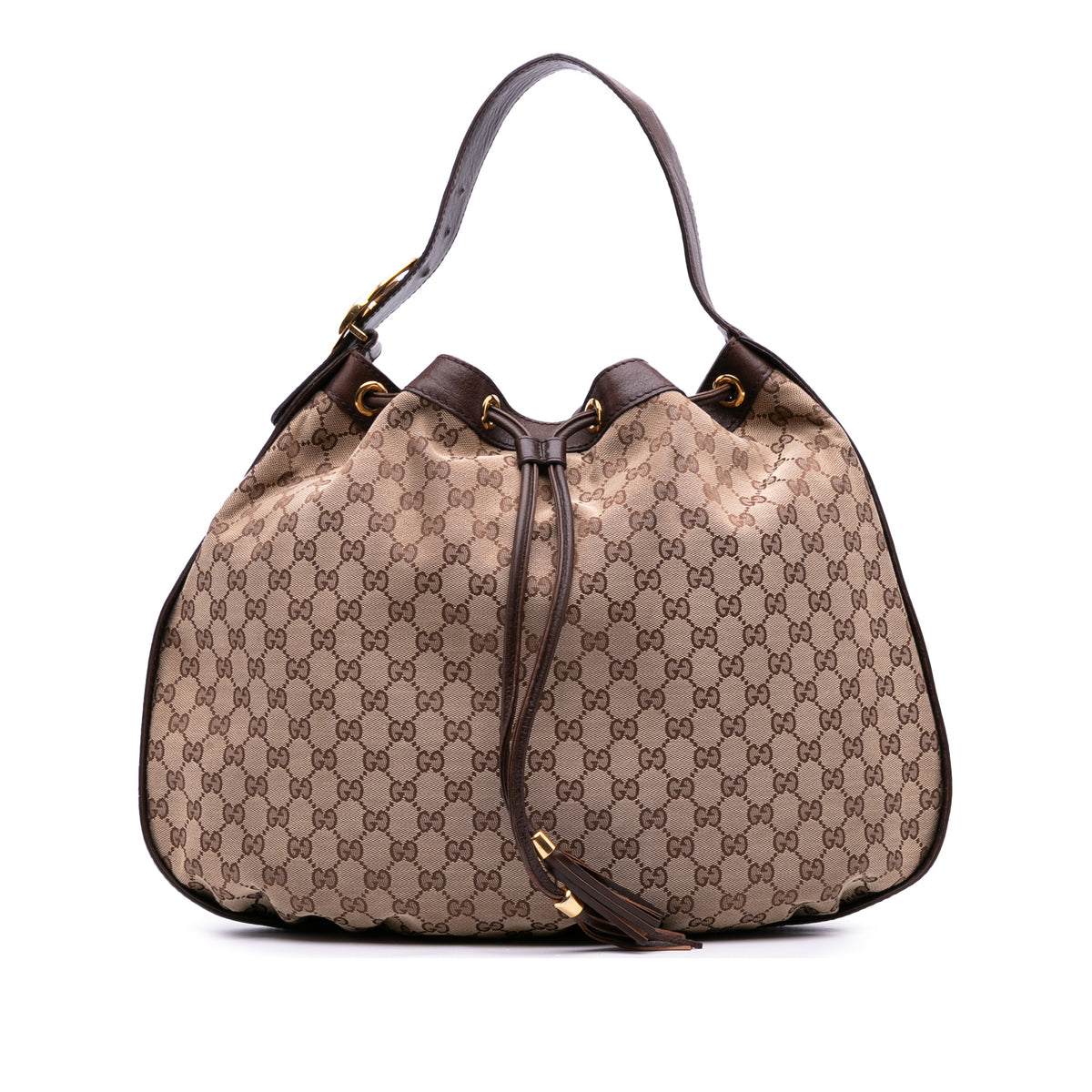 GG Canvas Interlocking Icon Drawstring Hobo