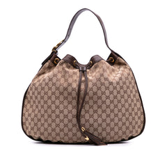 GG Canvas Interlocking Icon Drawstring Hobo