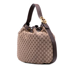 GG Canvas Interlocking Icon Drawstring Hobo