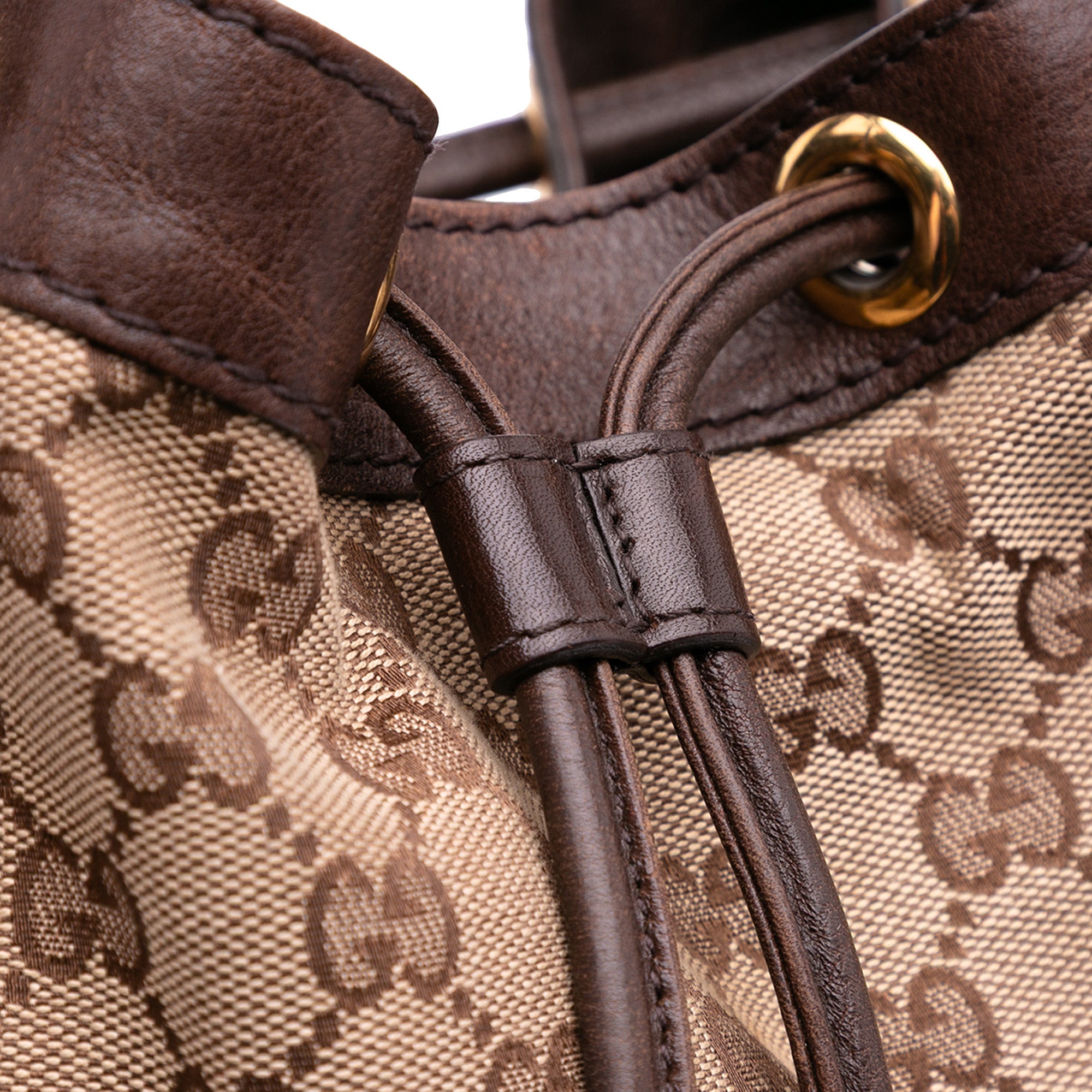GG Canvas Interlocking Icon Drawstring Hobo