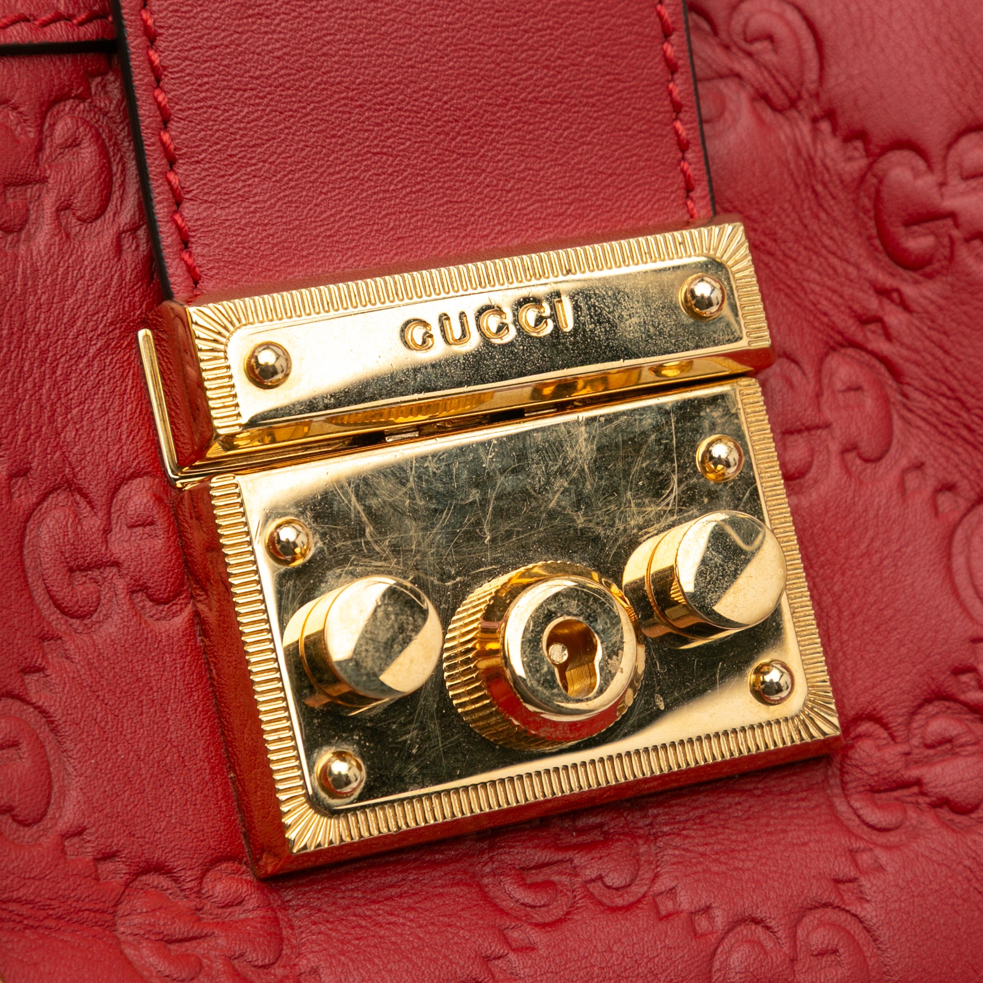 Small Guccissima Padlock Tote