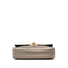 Small Grainy Calfskin Rockstud Flap Crossbody