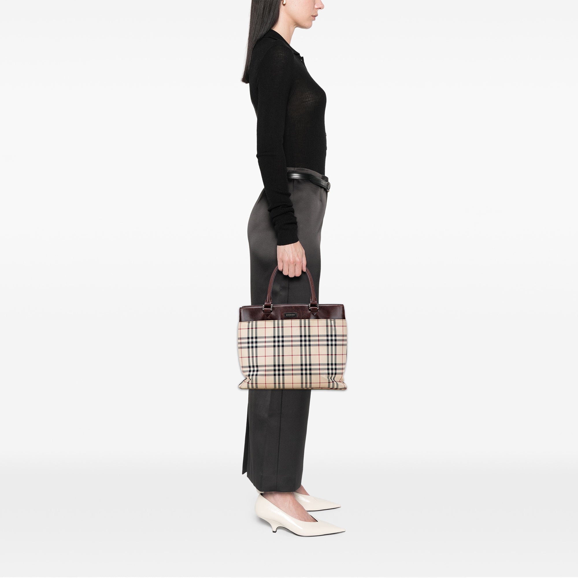House Check Canvas Tote