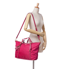 Saffiano Trimmed Tessuto Satchel