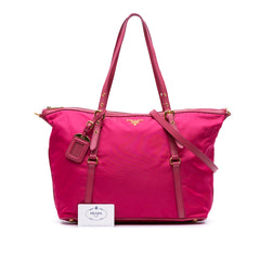 Saffiano Trimmed Tessuto Satchel