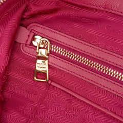 Saffiano Trimmed Tessuto Satchel