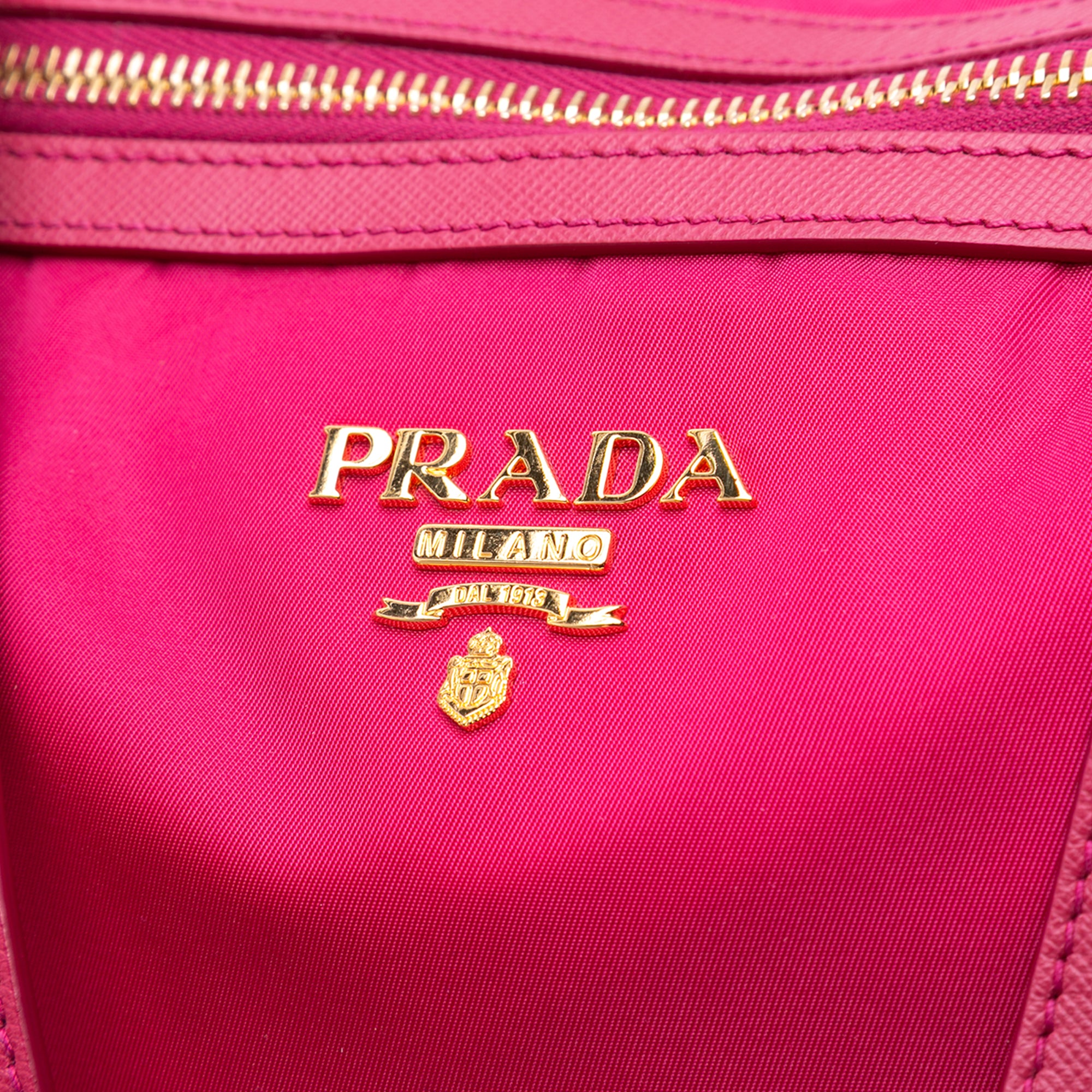 Saffiano Trimmed Tessuto Satchel