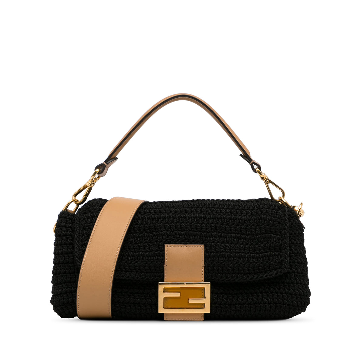 Crochet Raffia Baguette Satchel_0