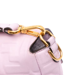 Medium Leather Embossed FF Baguette Satchel