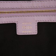 Medium Leather Embossed FF Baguette Satchel