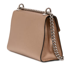 Metallic Saffiano Cuir Leather Monochrome Envelope Flap