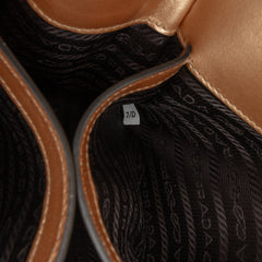 Metallic Saffiano Cuir Leather Monochrome Envelope Flap