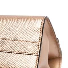 Metallic Saffiano Cuir Leather Monochrome Envelope Flap