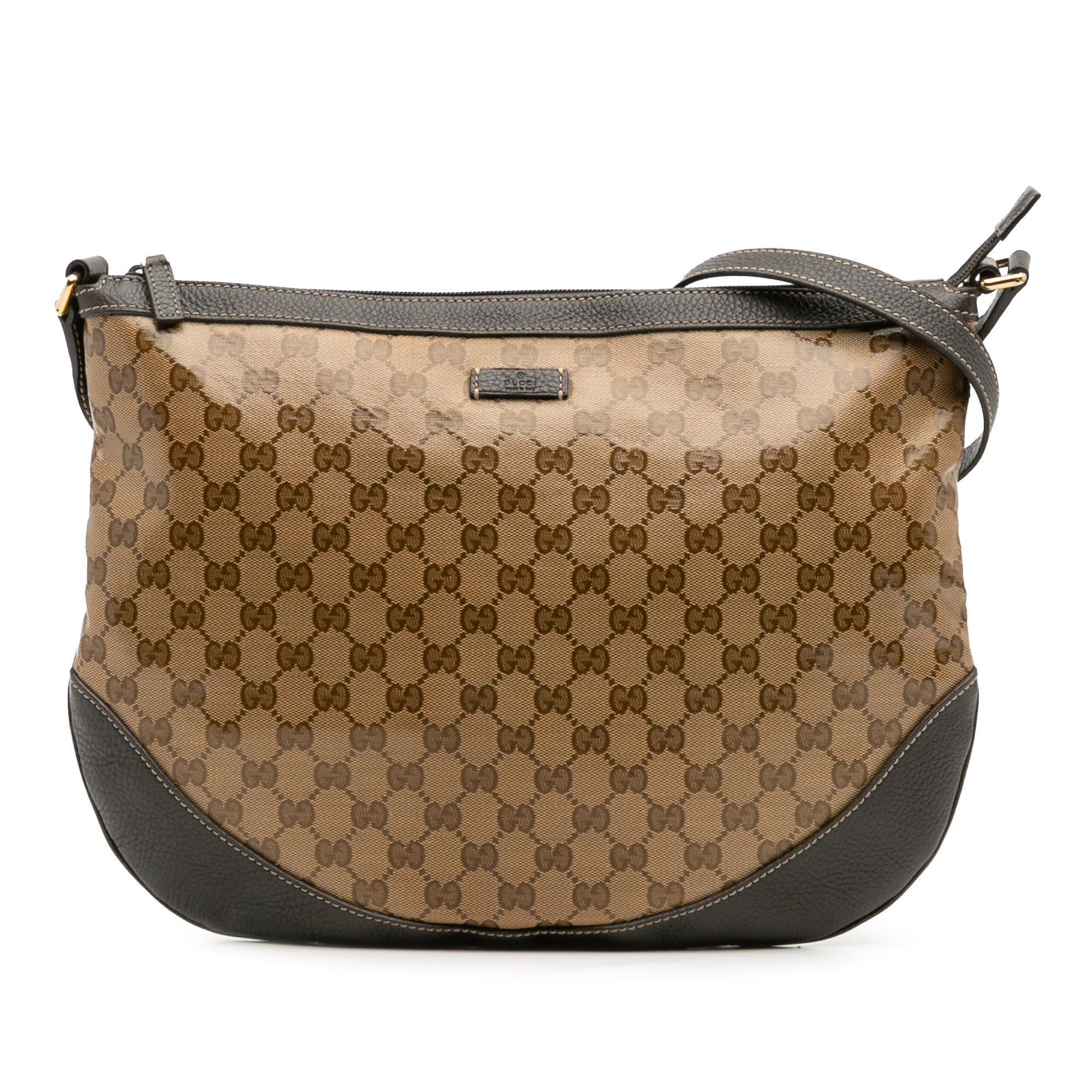 Large GG Crystal Half Moon Crossbody