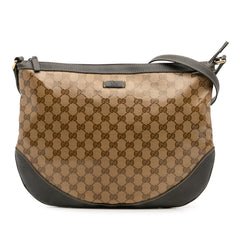 Large GG Crystal Half Moon Crossbody