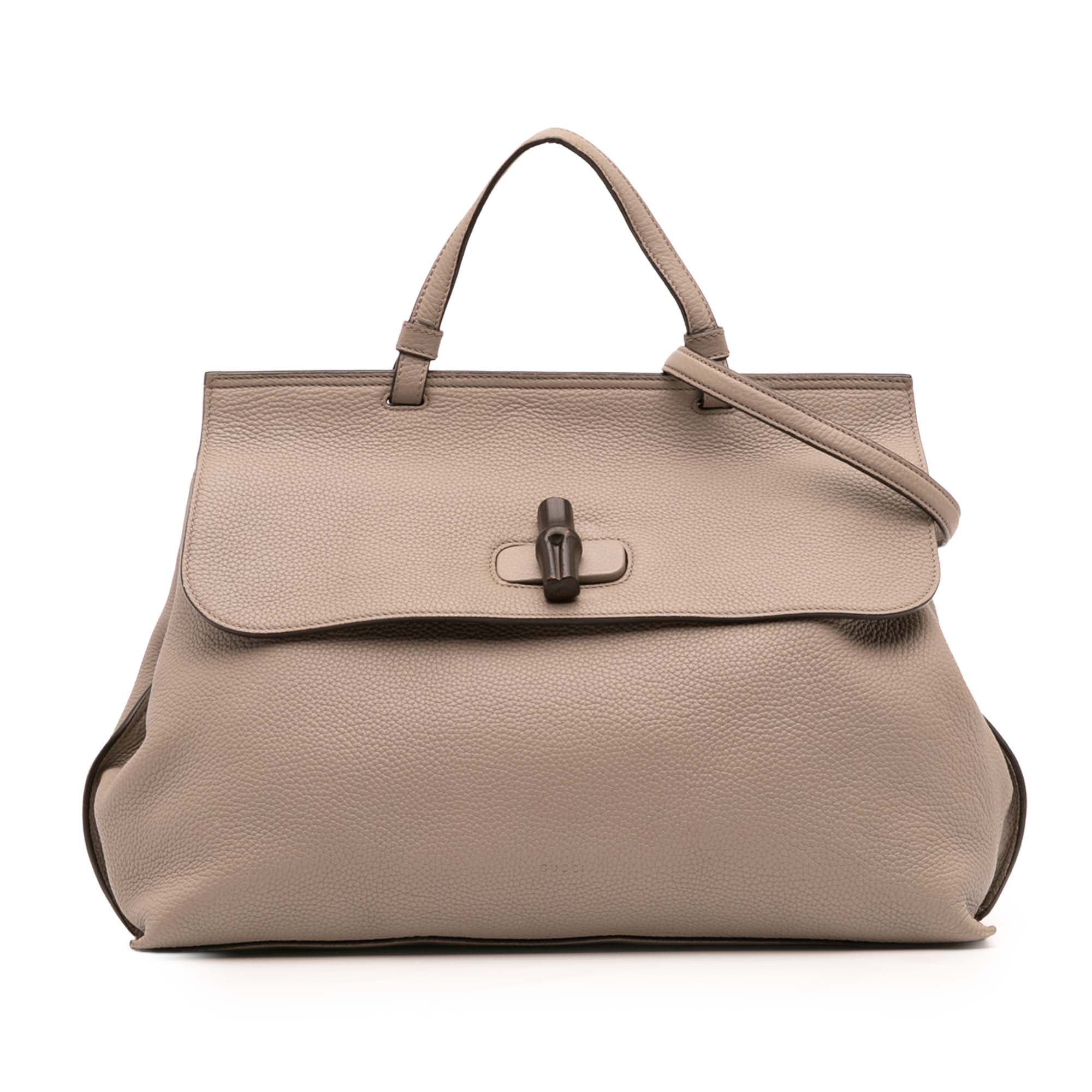 Large Leather Bamboo Daily Satchel