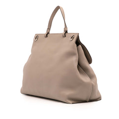 Large Leather Bamboo Daily Satchel