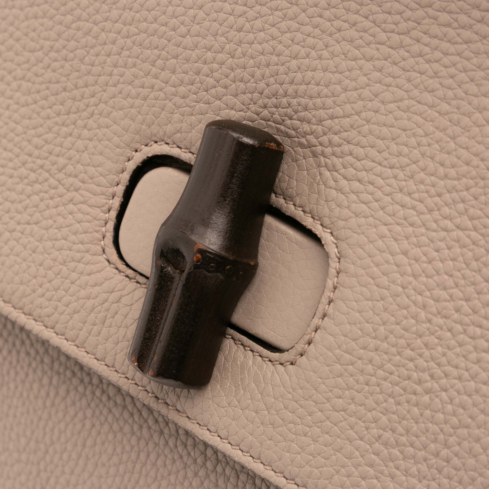 Large Leather Bamboo Daily Satchel