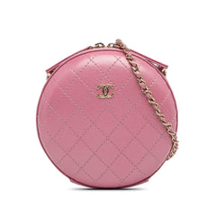 Lambskin CC Round Chain Crossbody_0