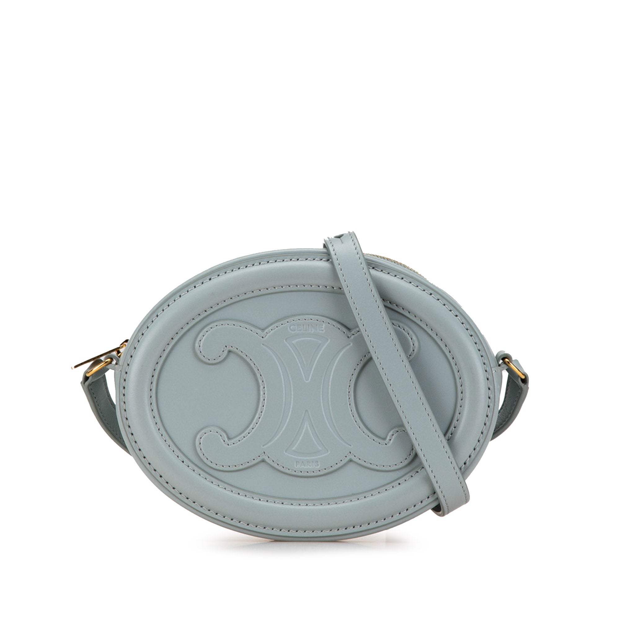 Small Calfskin Cuir Triomphe Oval Crossbody