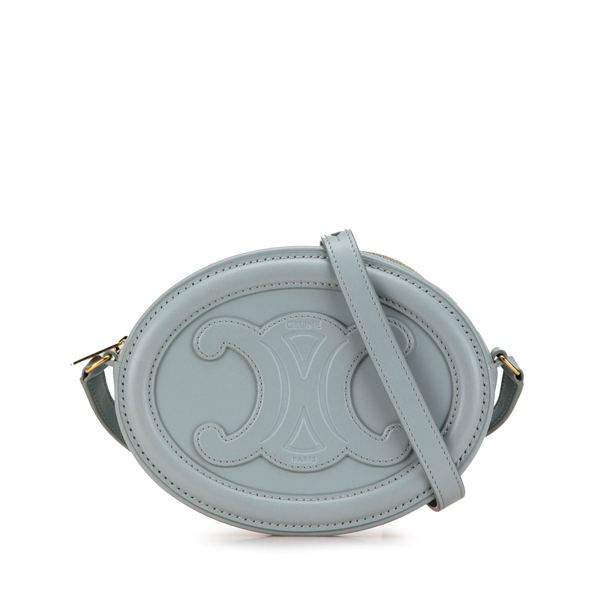 Small Calfskin Cuir Triomphe Oval Crossbody