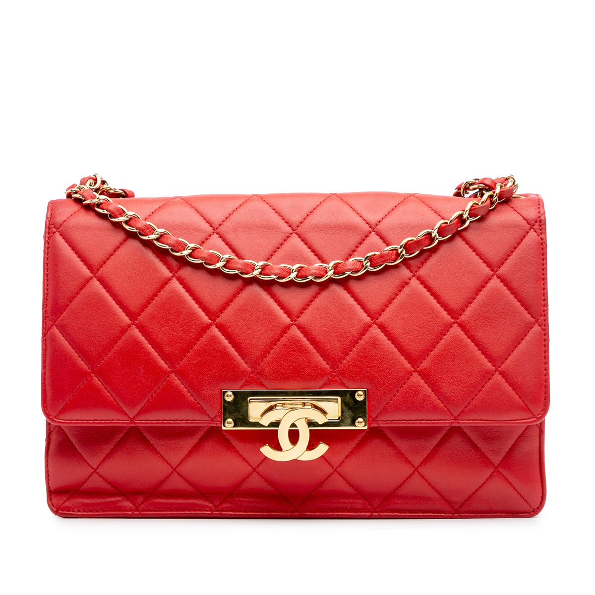 Large Quilted Lambskin Golden Class Flap