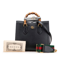 Small Leather Bamboo Diana Satchel