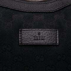 Medium GG Canvas Web Half Moon Crossbody