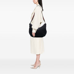 Medium GG Canvas Web Half Moon Crossbody