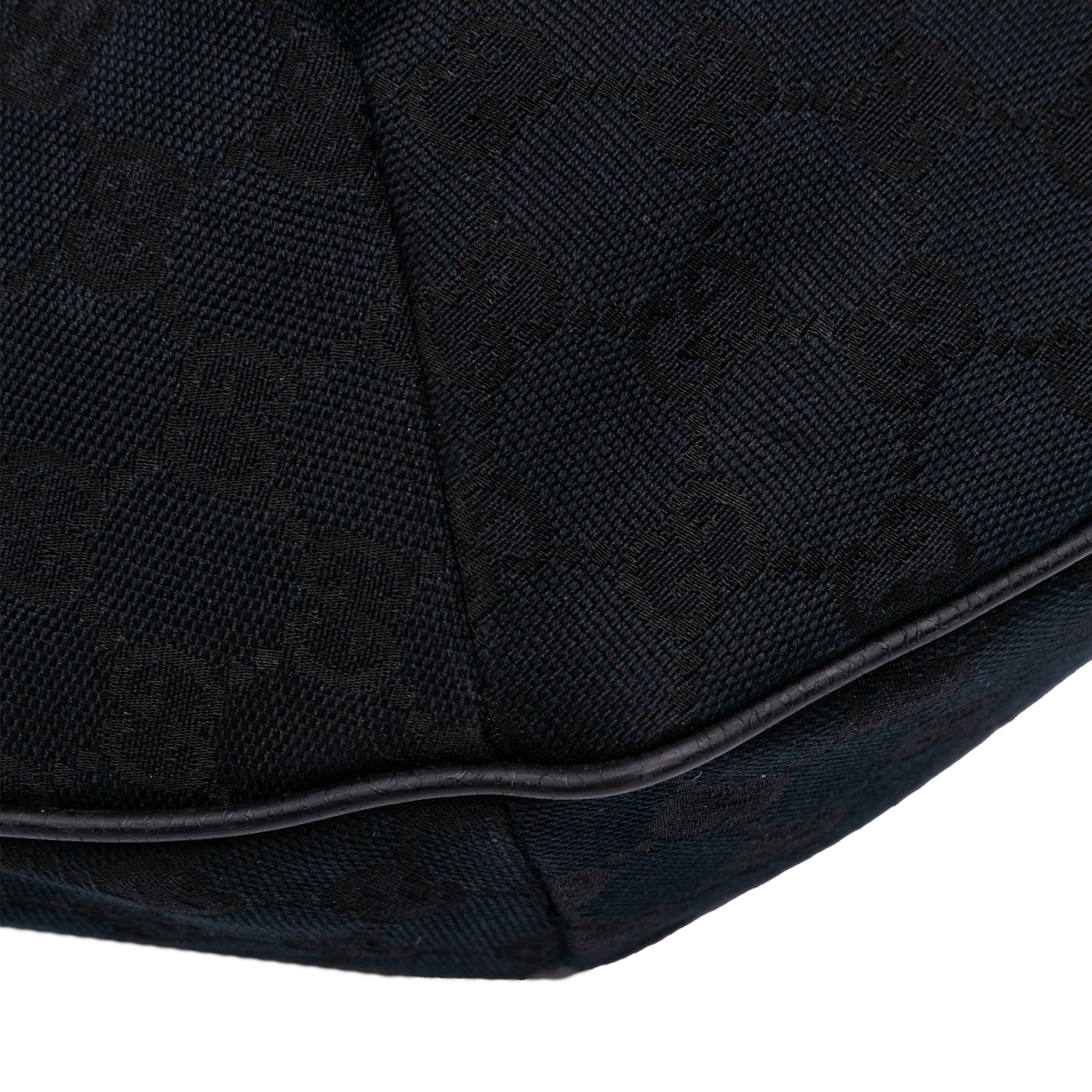 Medium GG Canvas Web Half Moon Crossbody