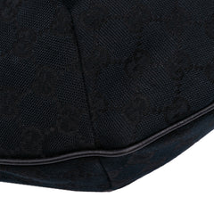 Medium GG Canvas Web Half Moon Crossbody