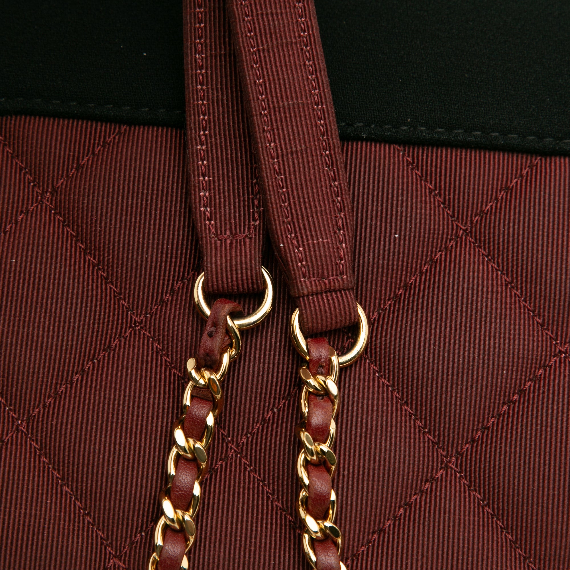 Small Bicolor Quilted Grosgrain Satin Small Mademoiselle Double Flap