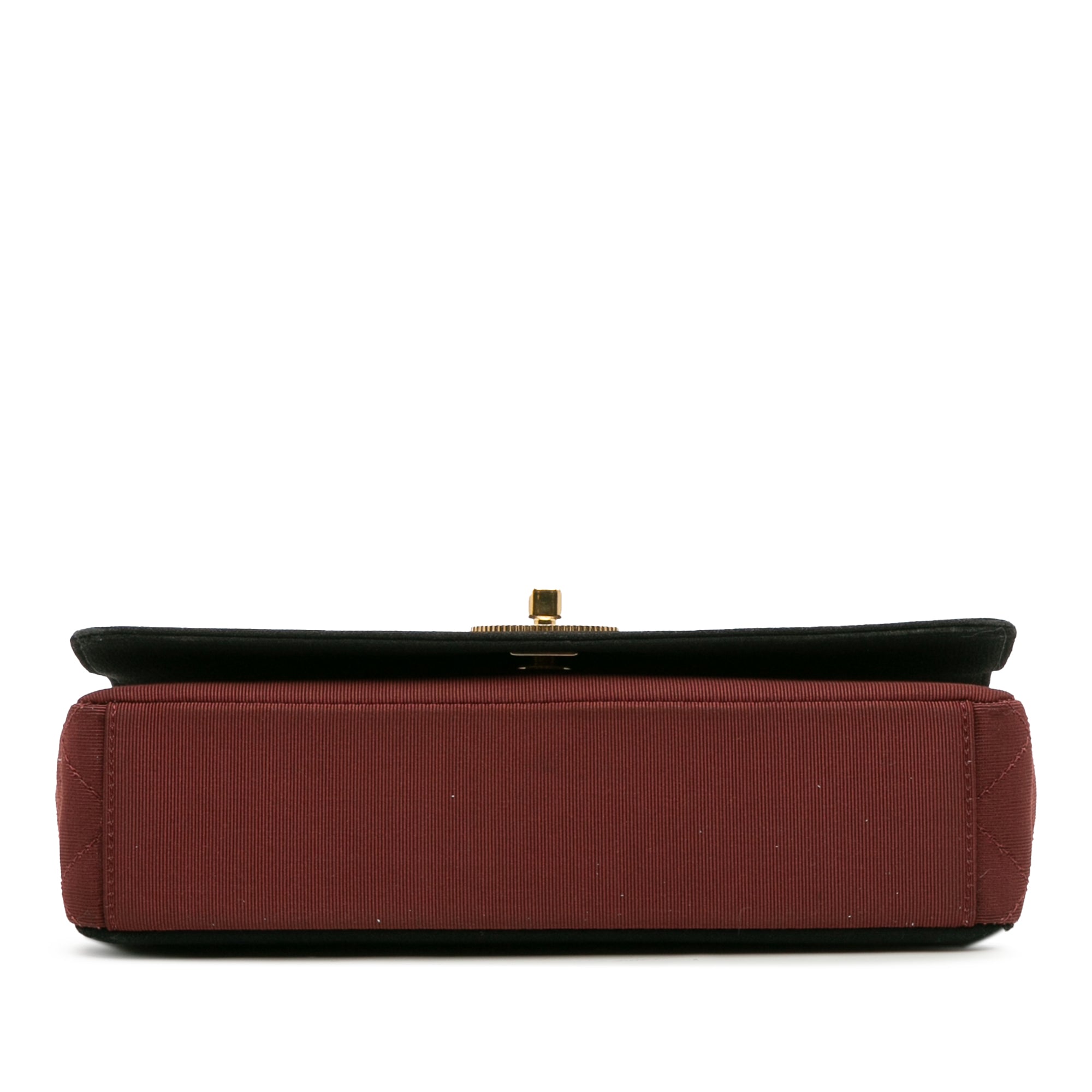 Small Bicolor Quilted Grosgrain Satin Small Mademoiselle Double Flap