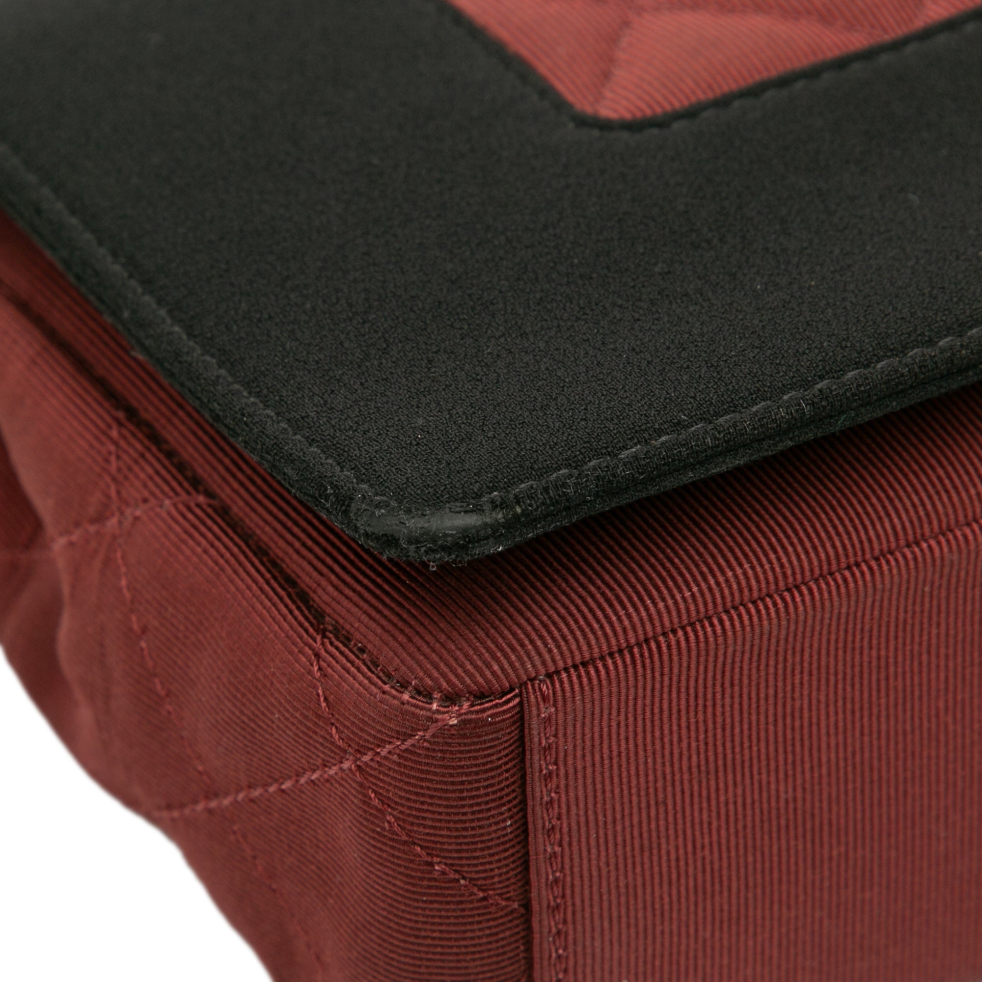 Small Bicolor Quilted Grosgrain Satin Small Mademoiselle Double Flap