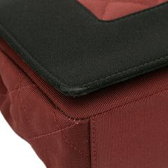 Small Bicolor Quilted Grosgrain Satin Small Mademoiselle Double Flap