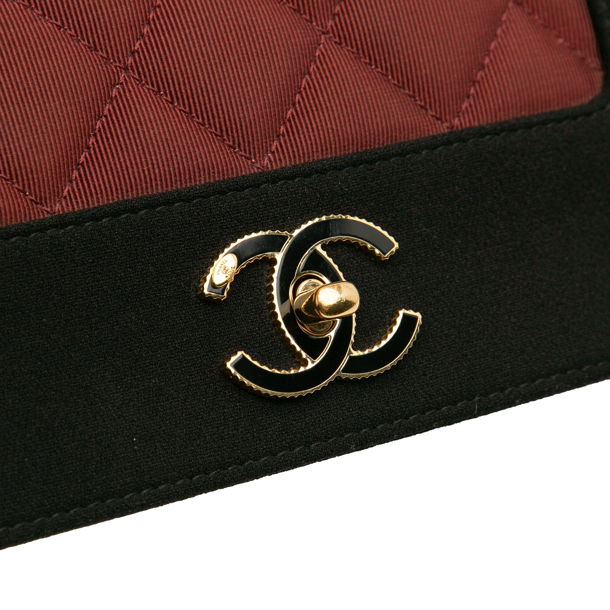 Small Bicolor Quilted Grosgrain Satin Small Mademoiselle Double Flap