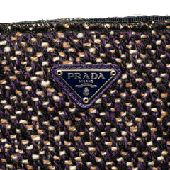 Vitello Trimmed Tweed Flat Tote