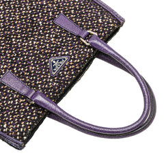 Vitello Trimmed Tweed Flat Tote