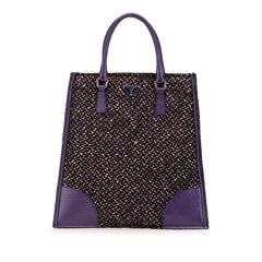 Vitello Trimmed Tweed Flat Tote