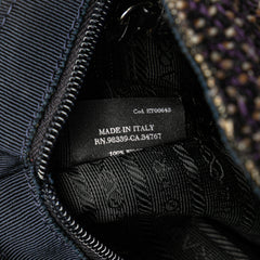 Vitello Trimmed Tweed Flat Tote