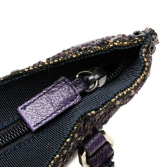Vitello Trimmed Tweed Flat Tote