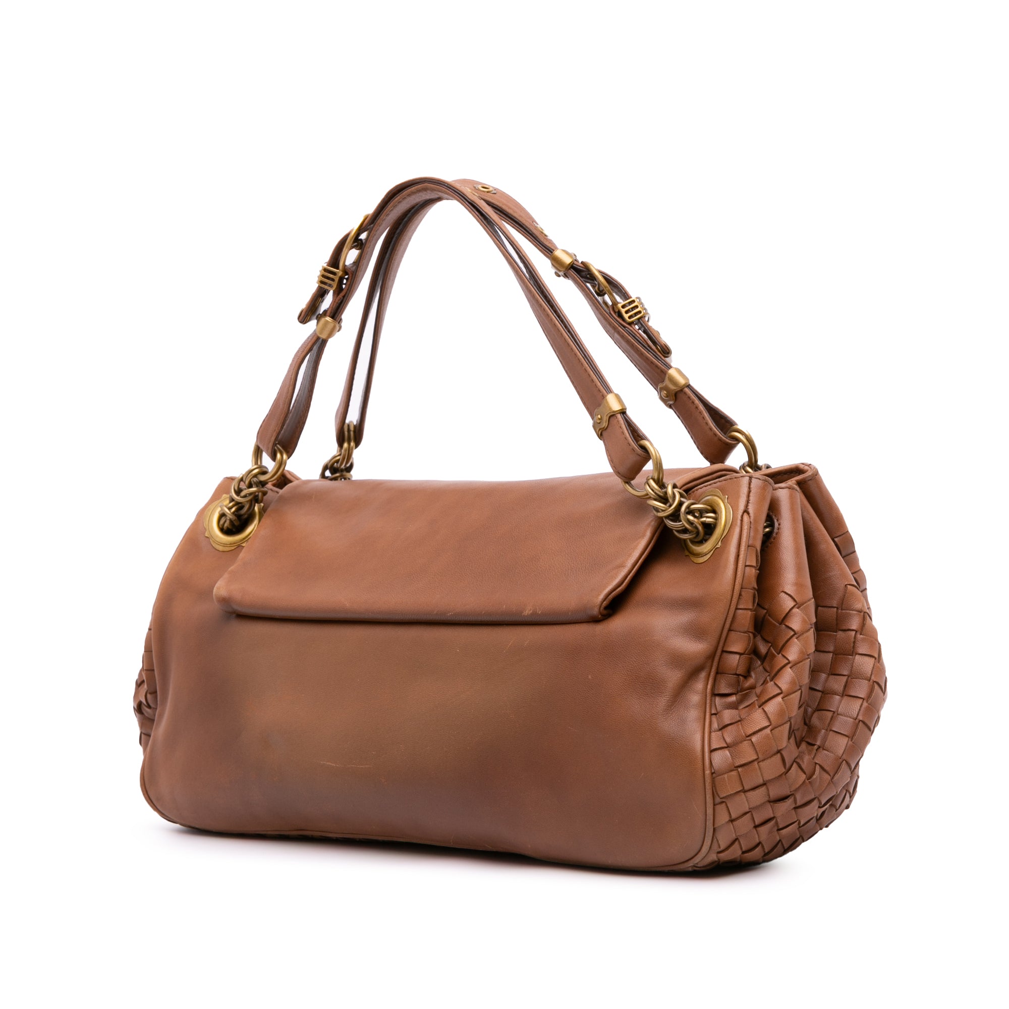 Nappa Intrecciato Trimmed Napoli Handbag