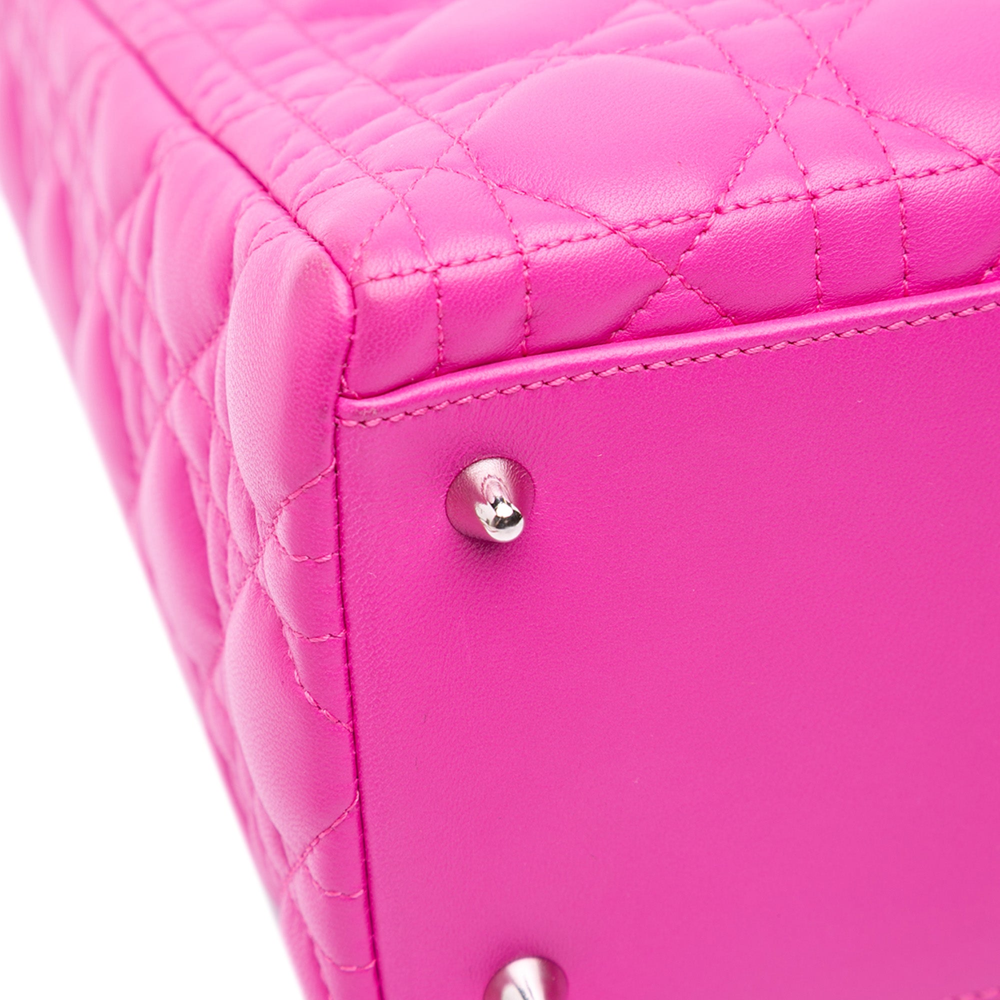 Medium Lambskin Cannage Lady Dior