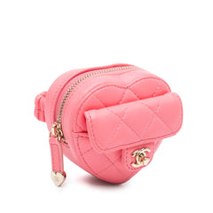 Lambskin CC In Love Heart Zipped Arm Coin Purse