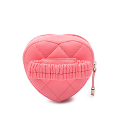 Lambskin CC In Love Heart Zipped Arm Coin Purse