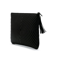 Large Diagonal Chevron Calfskin Tassel O Case Clutch