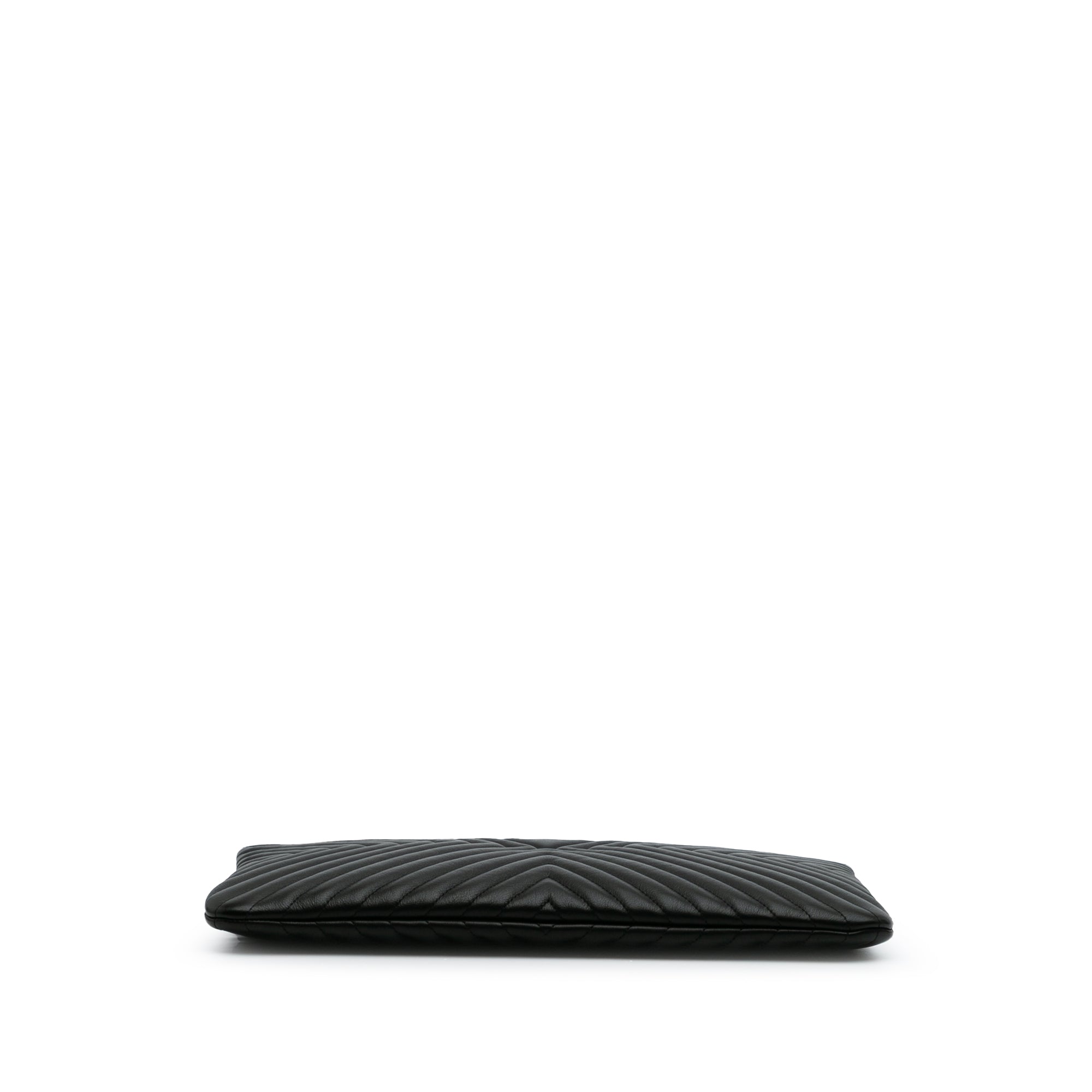 Large Diagonal Chevron Calfskin Tassel O Case Clutch