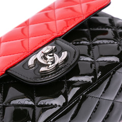 Mini Rectangular Bicolor Patent Single Flap